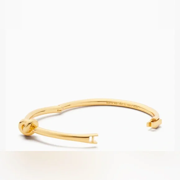 KATE SPADE SAILOR’S KNOT GOLD HINGE BANGLE BRACELET - Picture 3 of 7